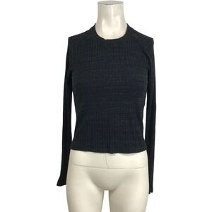 MONROW - WOMEN'S XS - BLACK LONG SLEEVE ROUND NECK RAYON BLEND SWEATER